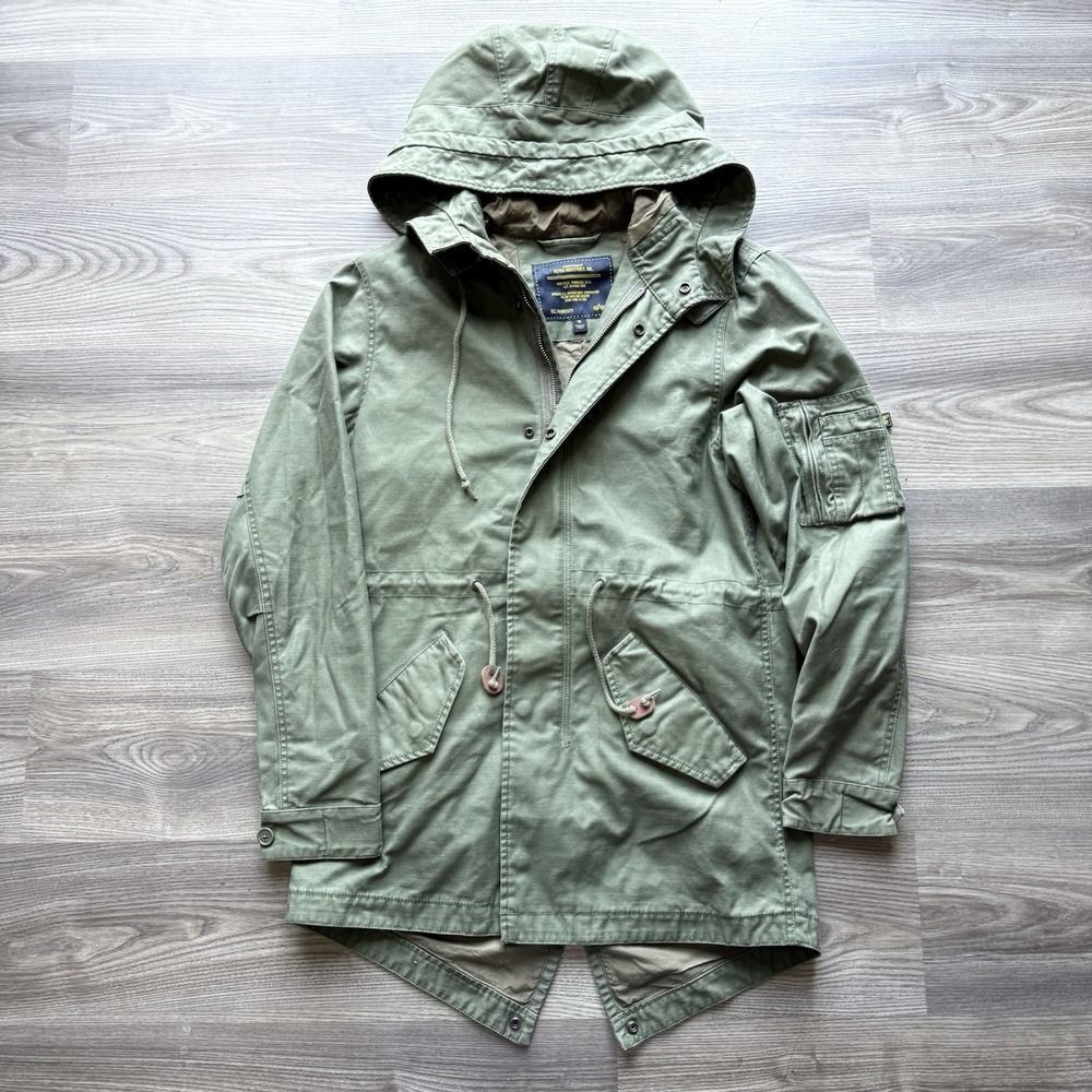 Alpha Industries Military Fishtail Parka Green Jacket M-65 Hooded Utility Men XS